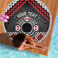 Personalised Aotearoa Niho Taniwha Motif Beach Blanket Red Style