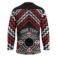 Personalised Aotearoa Niho Taniwha Motif Hockey Jersey Red Style - Polynesian Pride