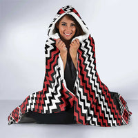 Personalised Aotearoa Niho Taniwha Motif Hooded Blanket Red Style