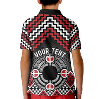 Personalised Aotearoa Niho Taniwha Motif Kid Polo Shirt Red Style