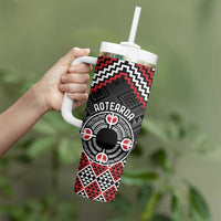 Personalised Aotearoa Niho Taniwha Motif Tumbler With Handle Red Style