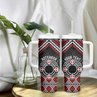 Personalised Aotearoa Niho Taniwha Motif Tumbler With Handle Red Style