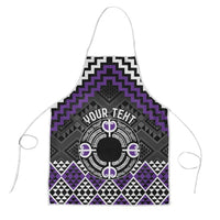Personalised Aotearoa Niho Taniwha Motif Apron Violet Style - Polynesian Pride