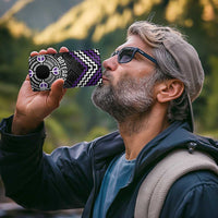 Personalised Aotearoa Niho Taniwha Motif 4 in 1 Can Cooler Tumbler Violet Style