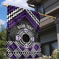 Personalised Aotearoa Niho Taniwha Motif Garden Flag Violet Style