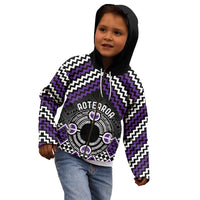 Personalised Aotearoa Niho Taniwha Motif Kid Hoodie Violet Style