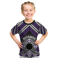 Personalised Aotearoa Niho Taniwha Motif Kid T Shirt Violet Style