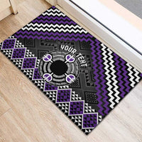 Personalised Aotearoa Niho Taniwha Motif Rubber Doormat Violet Style