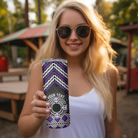 Personalised Aotearoa Niho Taniwha Motif Skinny Tumbler Violet Style LT9 - Polynesian Pride