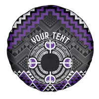 Personalised Aotearoa Niho Taniwha Motif Spare Tire Cover Violet Style