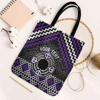 Personalised Aotearoa Niho Taniwha Motif Tote Bag Violet Style - Polynesian Pride