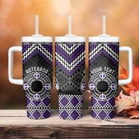 Personalised Aotearoa Niho Taniwha Motif Tumbler With Handle Violet Style