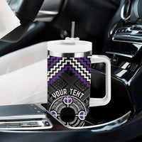 Personalised Aotearoa Niho Taniwha Motif Tumbler With Handle Violet Style