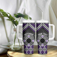 Personalised Aotearoa Niho Taniwha Motif Tumbler With Handle Violet Style