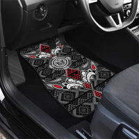 Black Aotearoa Taniko Motif Car Mats Vintage Maori New Zealand Tribal Art Pattern