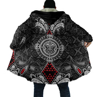 Black Aotearoa Taniko Motif Cloak Vintage Maori New Zealand Tribal Art Pattern - Polynesian Pride