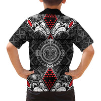 Black Aotearoa Tanilo Motif Hawaiian Shirt Vintage Maori New Zealand Tribal Art Pattern