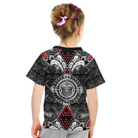 Black Aotearoa Tanilo Motif Kid T Shirt Vintage Maori New Zealand Tribal Art Pattern