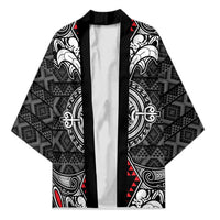 Black Aotearoa Taniko Motif Kimono Vintage Maori New Zealand Tribal Art Pattern - Polynesian Pride