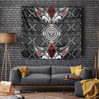 Black Aotearoa Taniko Motif Tapestry Vintage Maori New Zealand Tribal Art Pattern