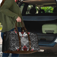 Black Aotearoa Taniko Motif Travel Bag Vintage Maori New Zealand Tribal Art Pattern - Polynesian Pride