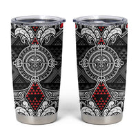 Black Aotearoa Taniko Motif Tumbler Cup Vintage Maori New Zealand Tribal Art Pattern