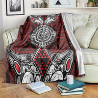 Red Aotearoa Taniko Motif Blanket Vintage Maori New Zealand Tribal Art Pattern