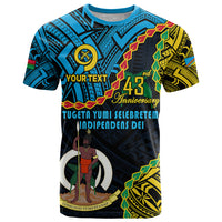 Custom Torba Province 43rd Anniversary Vanuatu T Shirt Tugeta Yumi Selebretem Indipendens Dei LT9 Blue - Polynesian Pride