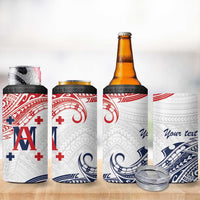 Kingdom of Uvea 1842-1860 Personalized 4 in 1 Can Cooler Tumbler Wallis and Futuna Polynesian Tribal Pattern