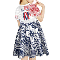 Kingdom of Uvea 1842-1860 Personalized Kid Short Sleeve Dress Wallis and Futuna Polynesian Tribal Pattern