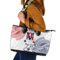 Kingdom of Uvea 1842-1860 Personalized Leather Tote Bag Wallis and Futuna Polynesian Tribal Pattern