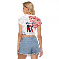 Kingdom of Uvea 1842-1860 Personalized Raglan Cropped T Shirt Wallis and Futuna Polynesian Tribal Pattern