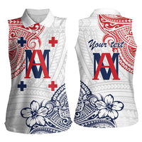 Kingdom of Uvea 1842-1860 Personalized Women Sleeveless Polo Shirt Wallis and Futuna Polynesian Tribal Pattern