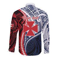 Kingdom of Uvea 1860-1886 Personalized Long Sleeve Button Shirt Wallis and Futuna Polynesian Tribal Pattern