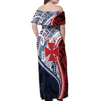 Kingdom of Uvea 1860-1886 Personalized Off Shoulder Maxi Dress Wallis and Futuna Polynesian Tribal Pattern