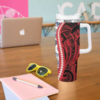 Kingdom of Uvea 1860-1886 Personalized Tumbler With Handle Wallis and Futuna Polynesian Tribal Pattern