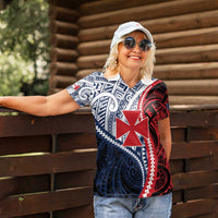 Kingdom of Uvea 1860-1886 Personalized Women Polo Shirt Wallis and Futuna Polynesian Tribal Pattern