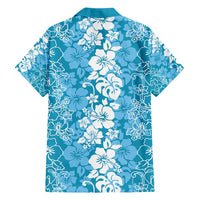 Hawaiian Lei Day Family Matching Puletasi and Hawaiian Shirt Blue Hibiscus Flowers Lei Art LT9 - Polynesian Pride