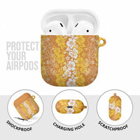 Hawaiian Lei Day AirPods Case Gold Hibiscus Flowers Lei Art - Polynesian Pride