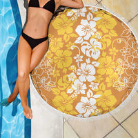 Hawaiian Lei Day Beach Blanket Gold Hibiscus Flowers Lei Art