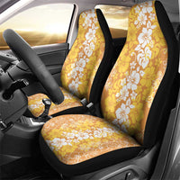 Hawaiian Lei Day Car Seat Cover Gold Hibiscus Flowers Lei Art