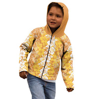 Hawaiian Lei Day Kid Hoodie Gold Hibiscus Flowers Lei Art