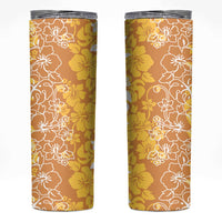Hawaiian Lei Day Skinny Tumbler Gold Hibiscus Flowers Lei Art