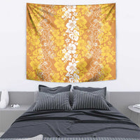 Hawaiian Lei Day Tapestry Gold Hibiscus Flowers Lei Art