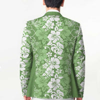 Hawaiian Lei Day Blazer Green Hibiscus Flowers Lei Art - Polynesian Pride