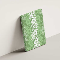 Hawaiian Lei Day Canvas Wall Art Green Hibiscus Flowers Lei Art