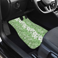 Hawaiian Lei Day Car Mats Green Hibiscus Flowers Lei Art