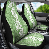 Hawaiian Lei Day Car Seat Cover Green Hibiscus Flowers Lei Art