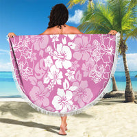 Hawaiian Lei Day Beach Blanket Pink Hibiscus Flowers Lei Art