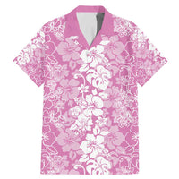 Hawaiian Lei Day Family Matching Mermaid Dress and Hawaiian Shirt Pink Hibiscus Flowers Lei Art